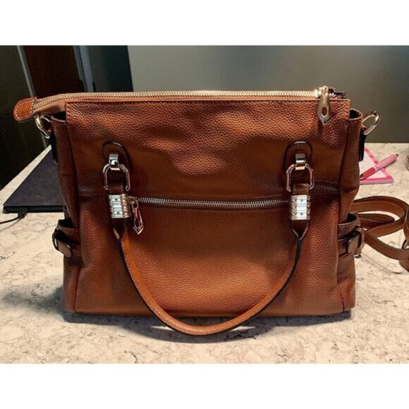 🆕Women Orange Brown Genuine Leather Purses and Handbags Tote Shoulder Bag - Picture 4 of 11